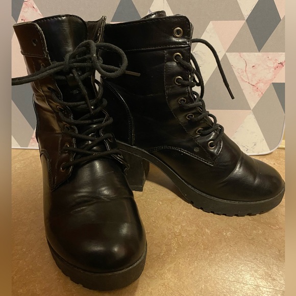 Black Heeled Ankle Boots - Picture 1 of 5